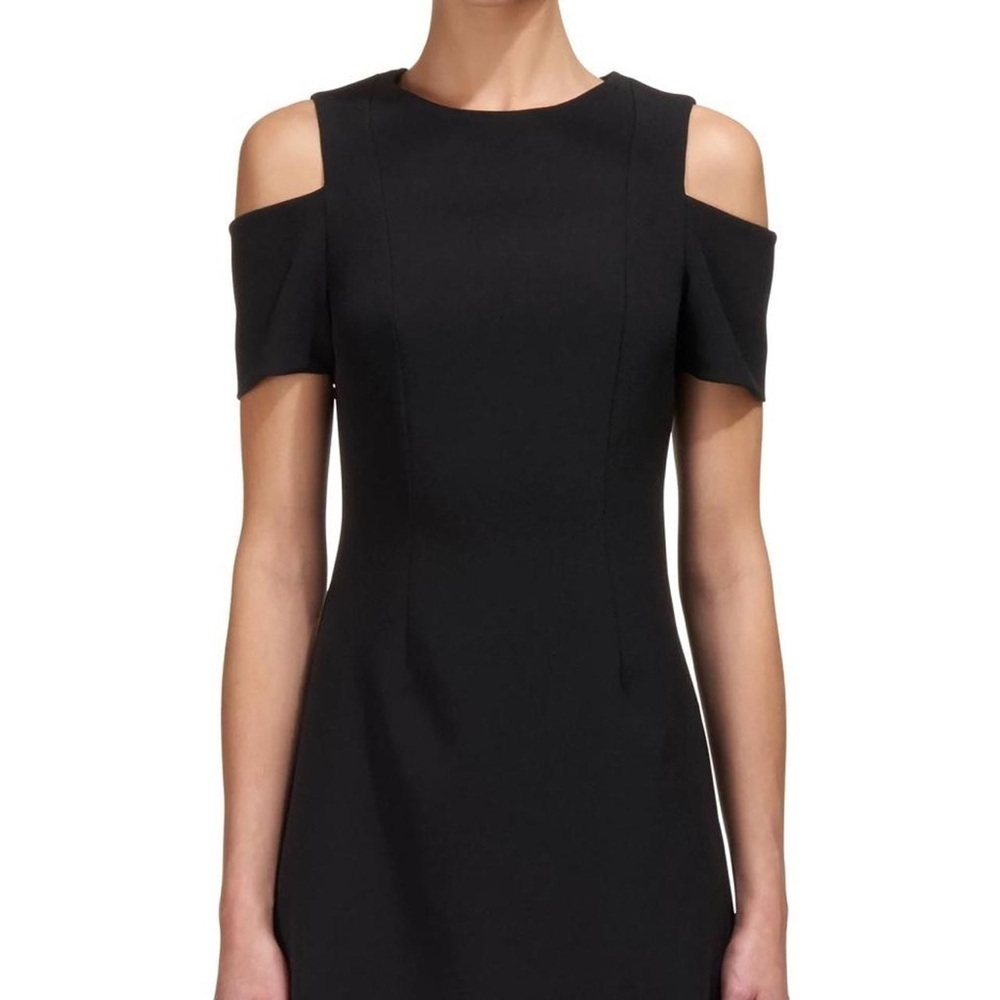 New Maggy London Black Cold Shoulder Sheath Dress size 10 little black dress